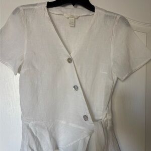 H&M Linen White Blouse